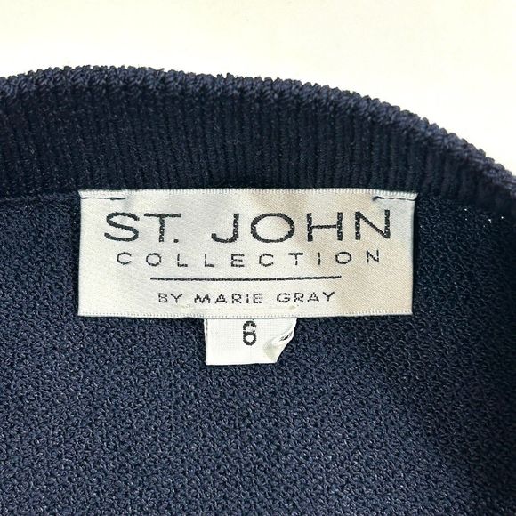 St. John Collection Santana Knit Wool Blend Mini Skirt Womens 6 Navy blue - Picture 4 of 4